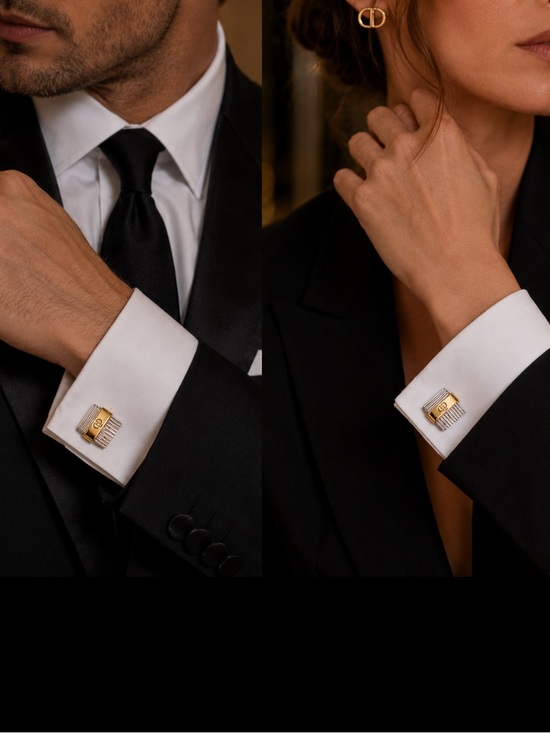 CHRISTIAN DIOR Other - Christian Dior $600 CD Gold&Silver Cufflinks like new in case
